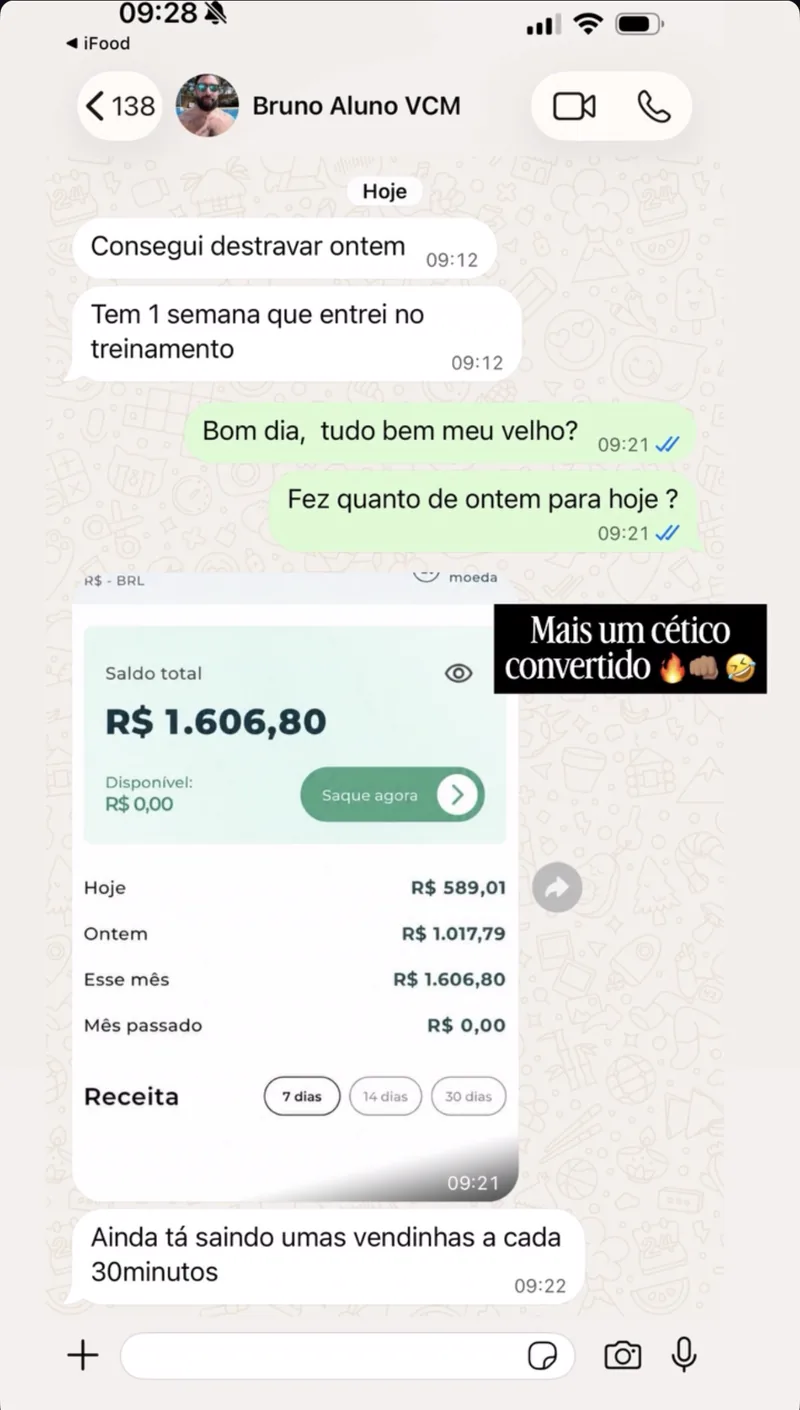 Depoimento de aluno do Sistema Elite VCM