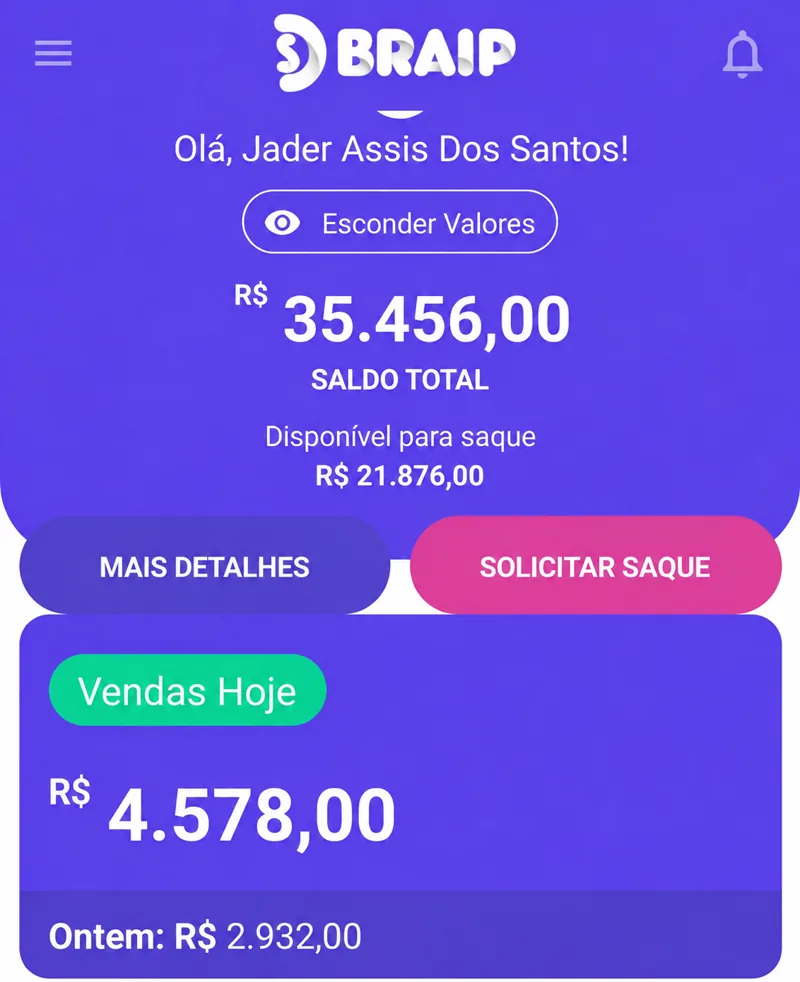Resultado de vendas Braip de aluno do VCM